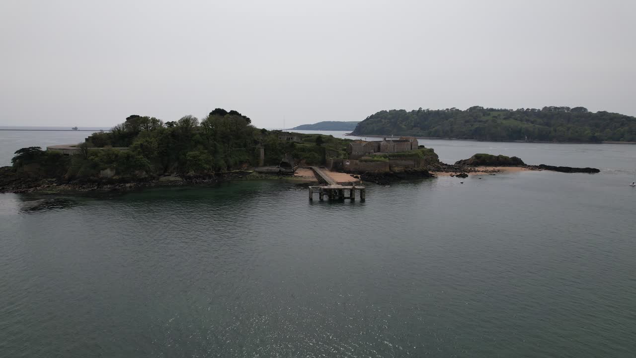 isla drake plymouth devon panorámica drone vista aérea