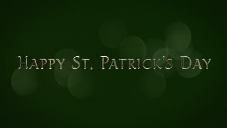 Animation-of-the-words-Happy-St.-Patrick's-Day-written-in-golden-letters