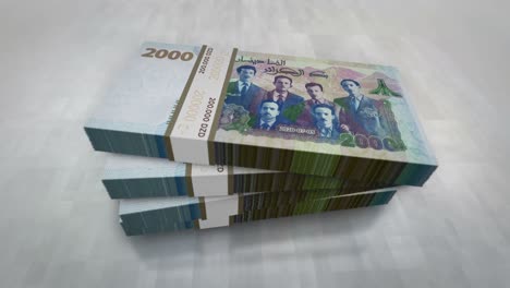 algeria dinar money banknote pile packs animation