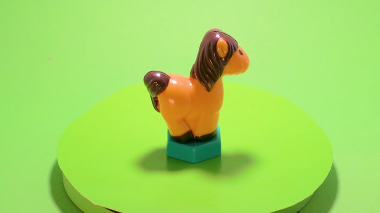 toy horse on chromakey isolated funny object green screen