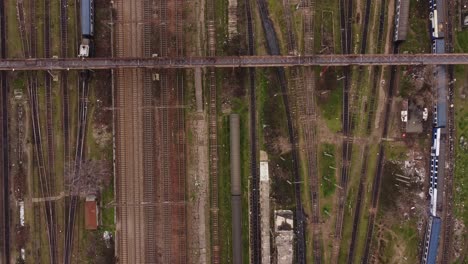 Aerial-Top-View-Of-Old-Passenger-Train