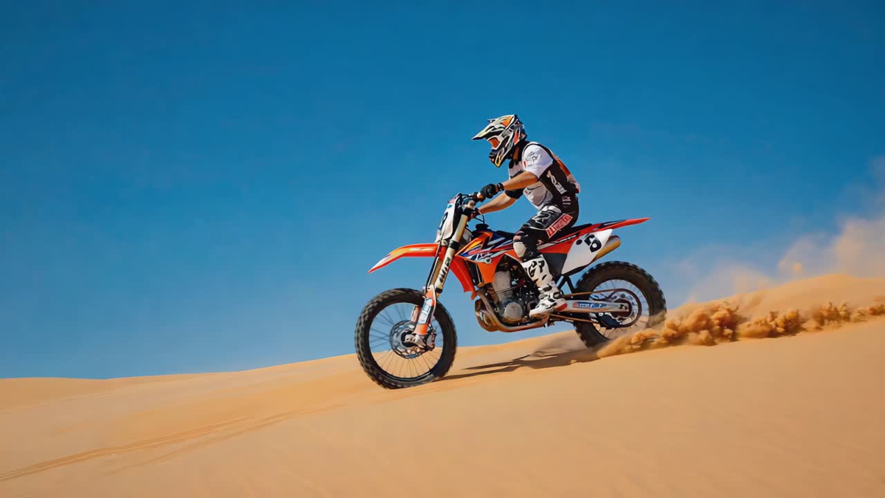 Motocross Rider on a Sand Dune