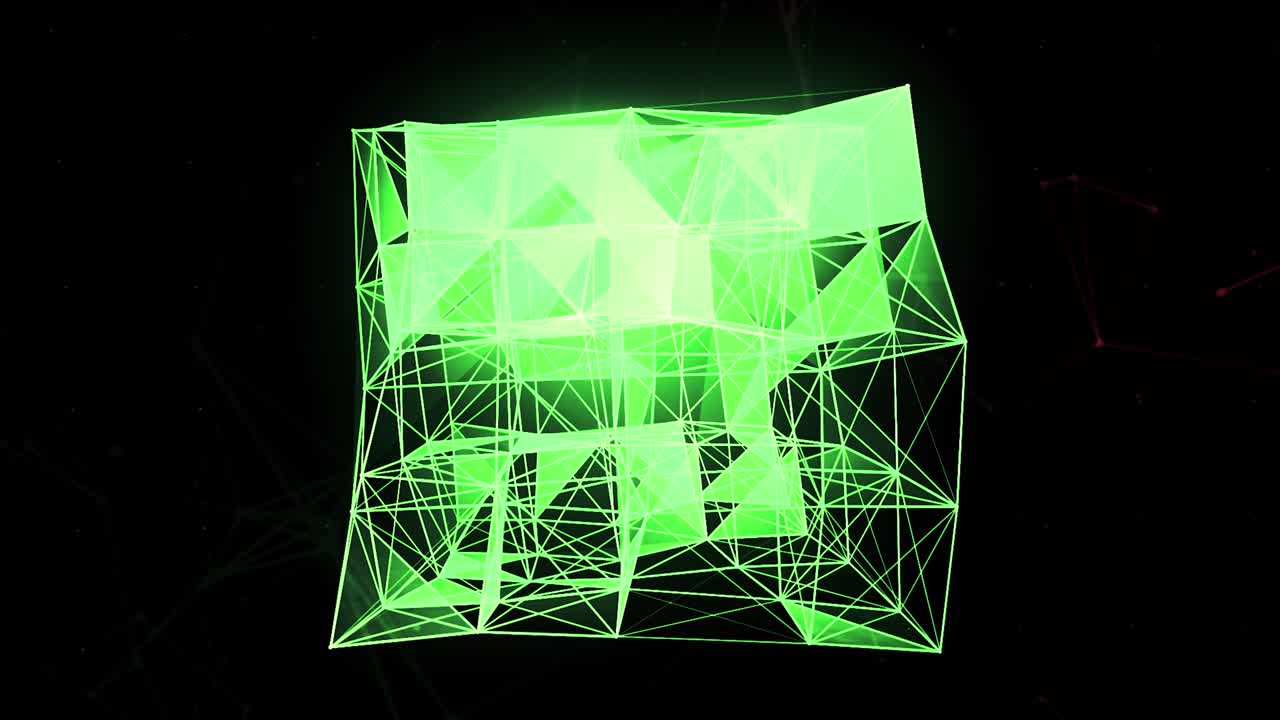 추상 3d 녹색 와이어 프레임