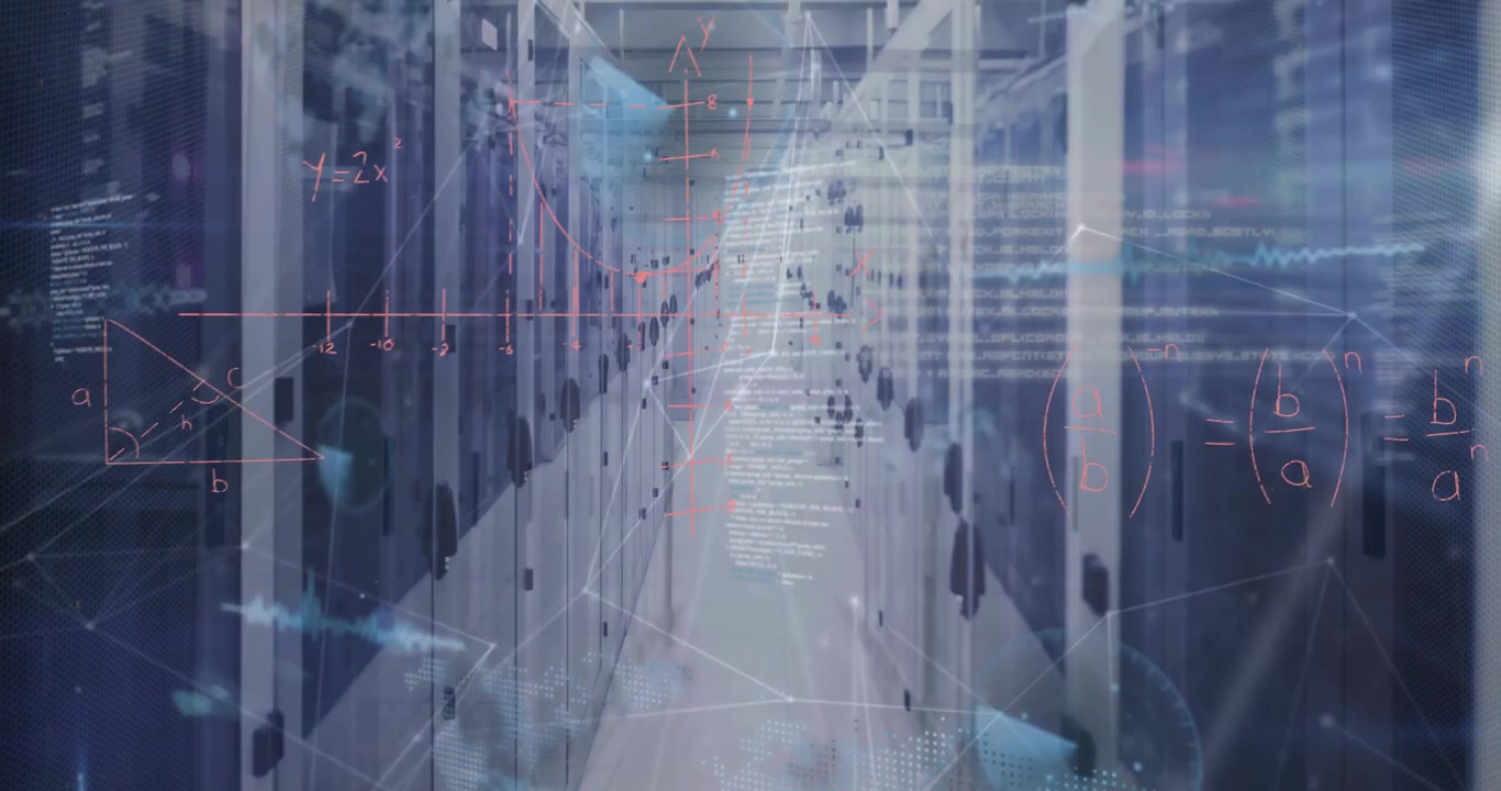 緑色の背景に、世界地図とデータ処理が表示されたコンピューターインターフェースが描かれた1枚のフレーム