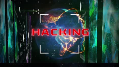 Hacking-text-against-globe-spinning