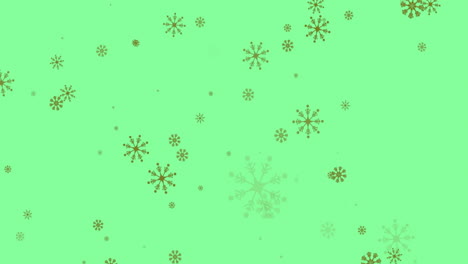 Animación-De-Copos-De-Nieve-Navideños-Cayendo-Sobre-Fondo-Verde