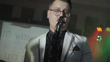 saxophonist performing live