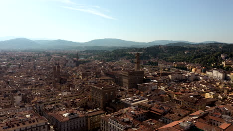 aerial shot - florence cathedral - duomo di firenze - italy