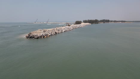 construction work of new fisheries harbour at hejamadi kodi