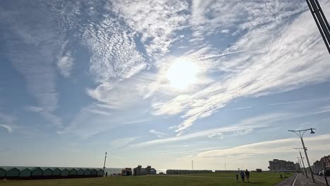 Bright sky over a park in Brighton