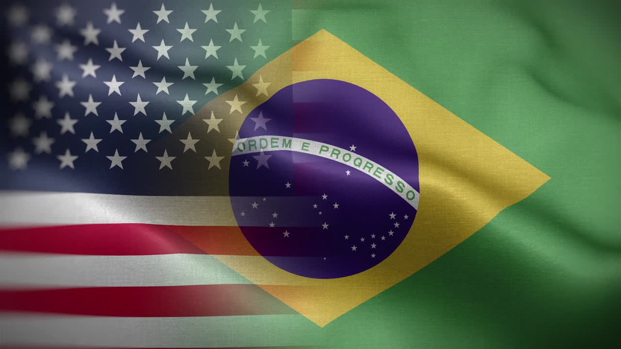 la bandera de brasil en bucle de fondo 4k