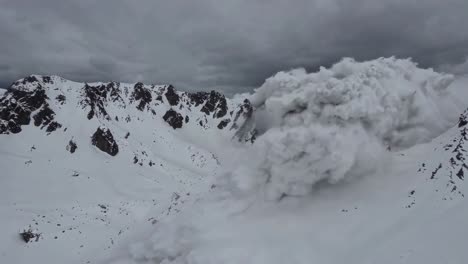 massive avalanche in the mountains