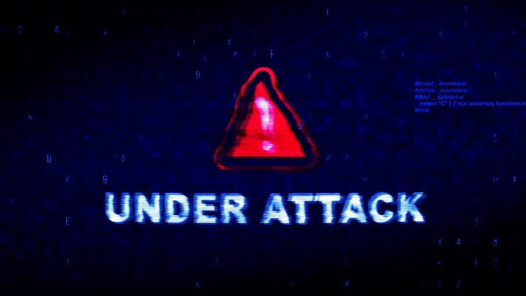 Under Attack Text Digital Noise Twitch Glitch Distortion Effect Error Animation.