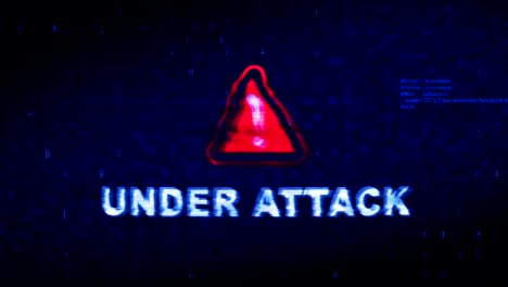 under attack  text digital noise twitch glitch distortion effect error animation.