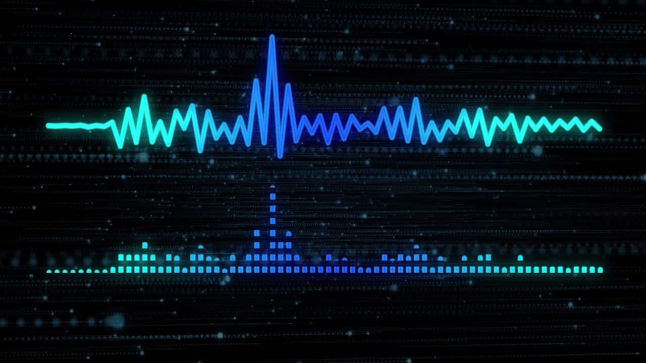 Animation of moving columns over light spots on black background