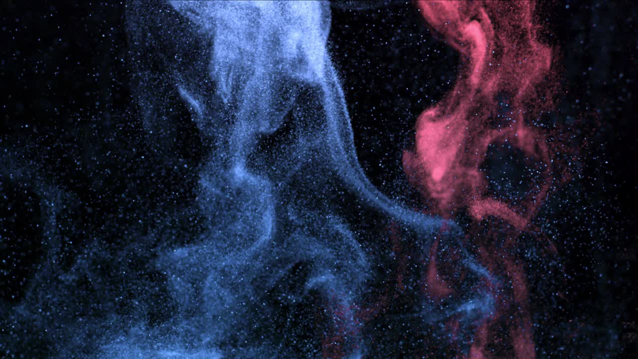 Colorful Glitter and smoke dust particles