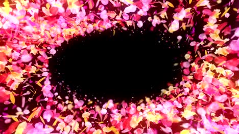 spin of colorful petals,cg animation,particle,loop