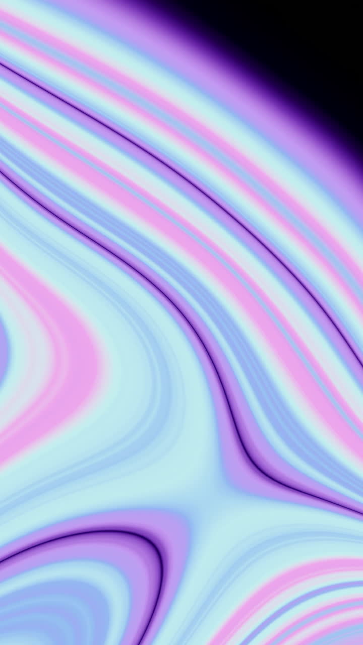 Pastel Marbled Lines Flowing In Loop Soft Blue And Pink Bands Undulate With Glossy Edges, Organic Contours
