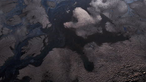 the surface of the sludge lagoon