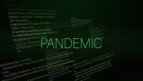 animación del texto de la pandemia sobre el procesamiento de datos