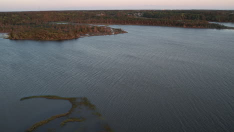 Drone-shot-of-the-salt-marsh-or-wetlands,-aerial-shot
