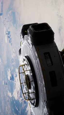 a spacecraft in orbit around earth