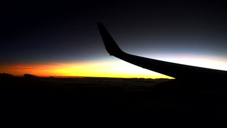 beautiful morning sunrise view from airplane windows