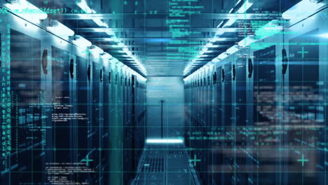 animation of data processing and digital information flowing