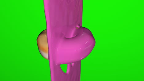 Donut-decorated-doughnut-pink-glazed-green-screen