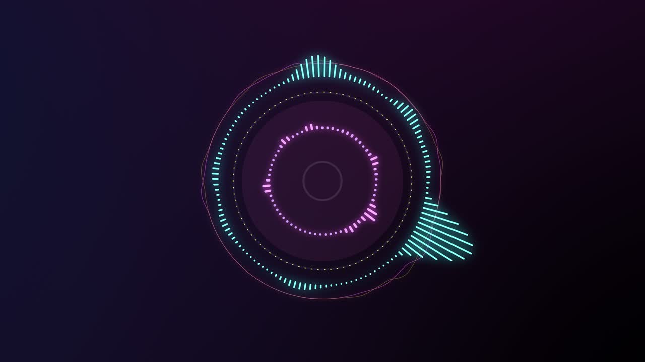 equalizzatore di forma d'onda audio su animazione a ciclo di sfondo scuro. livelli di musica o suono. carta da parati abstract motion live. grafico a barra dello spettro gradiente. filmati 4k di stock incolumi e pulsanti.