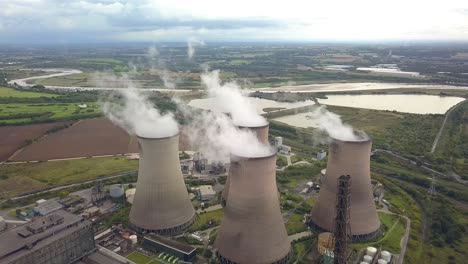 power station - chimneys aerial shots