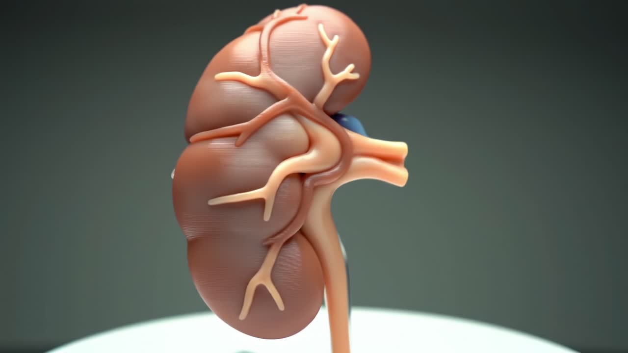 Anatomical Model of a Kidney Highlighting Vascular Structures and Functional Anatomy During Medical Education and Biological Studies