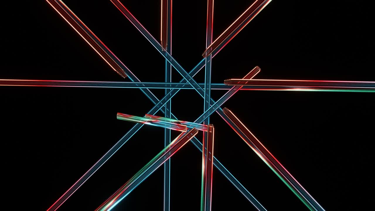 끊임없이 박동하는 유리 다채로운 선.