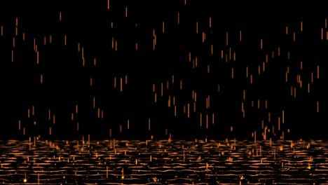 fondo de lluvia dorado abstracto con partículas brillantes de bokeh brillantes,