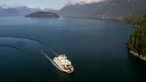 Drone-View-of-Marine-Vessel-and-Stunning-Scenery-of-Sea-to-Sky-Mountains-and-Ocean-Natural-Landscape