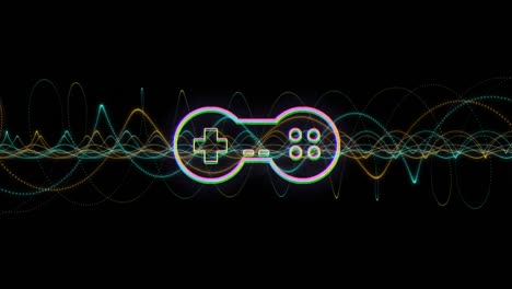 animación de los puntos y el icono del gamepad en fondo negro
