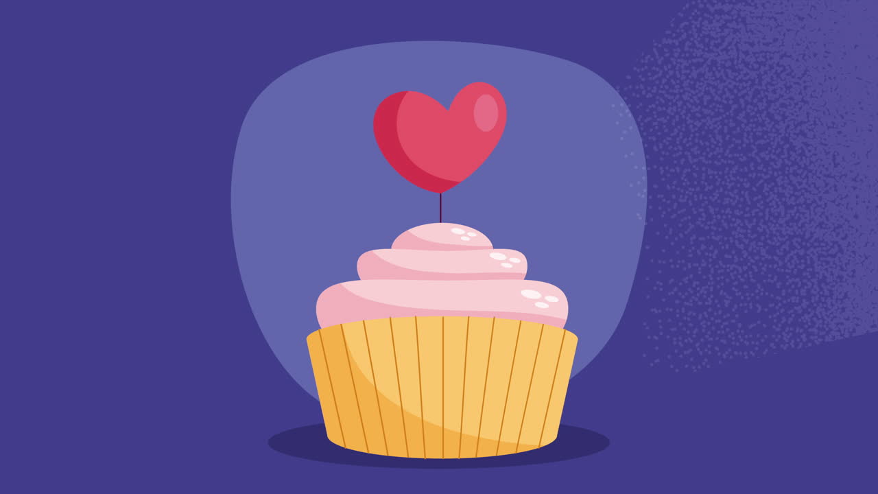 amore nel cuore in animazione cupcake