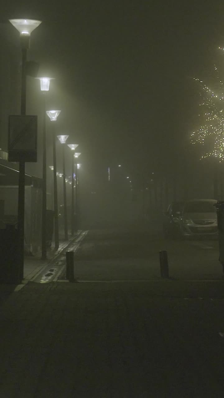 Foggy Night Street Scene