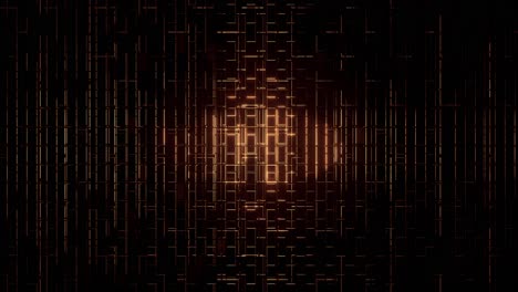 vj loop - falling down a dark shaft intermittently illuminated with an orange metallic grid