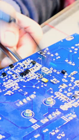 soldering a circuit board