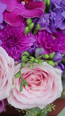 beautiful pink and purple flower bouquet