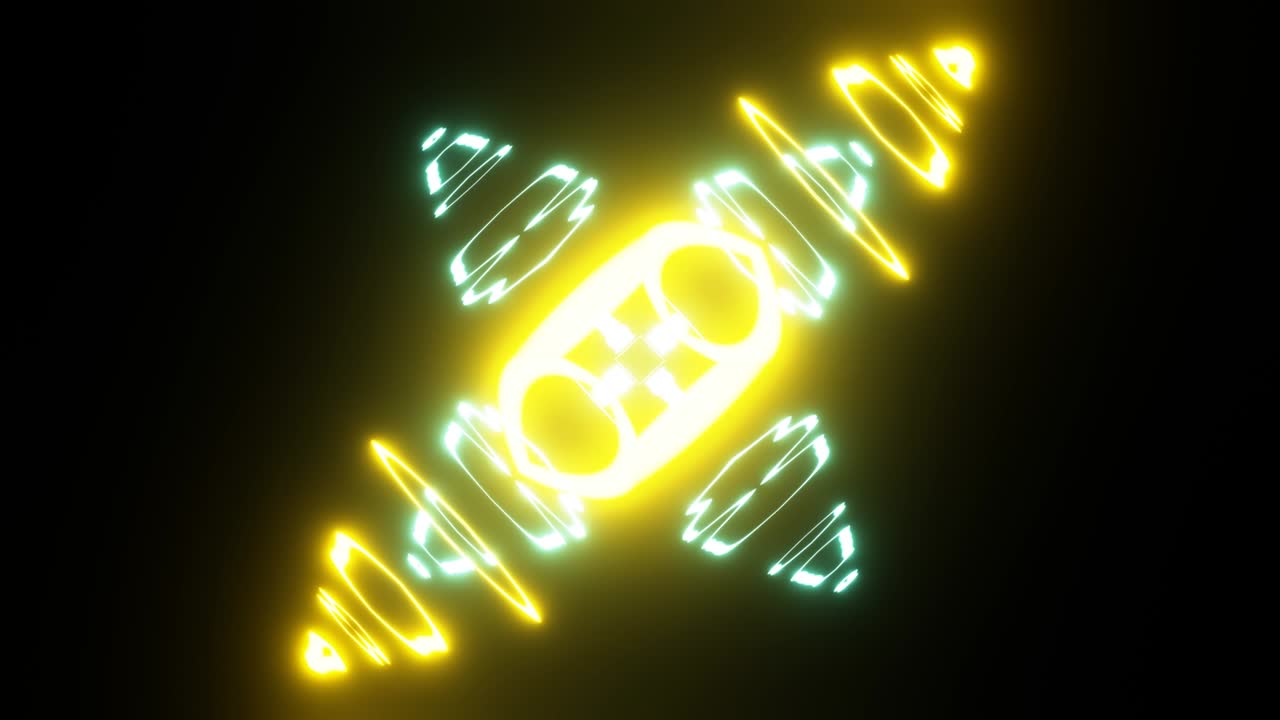 다채로운 네온 밝은 박동하는 추상적인 인물