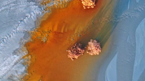 colorful textures on sandy terrain at mine site in huelva