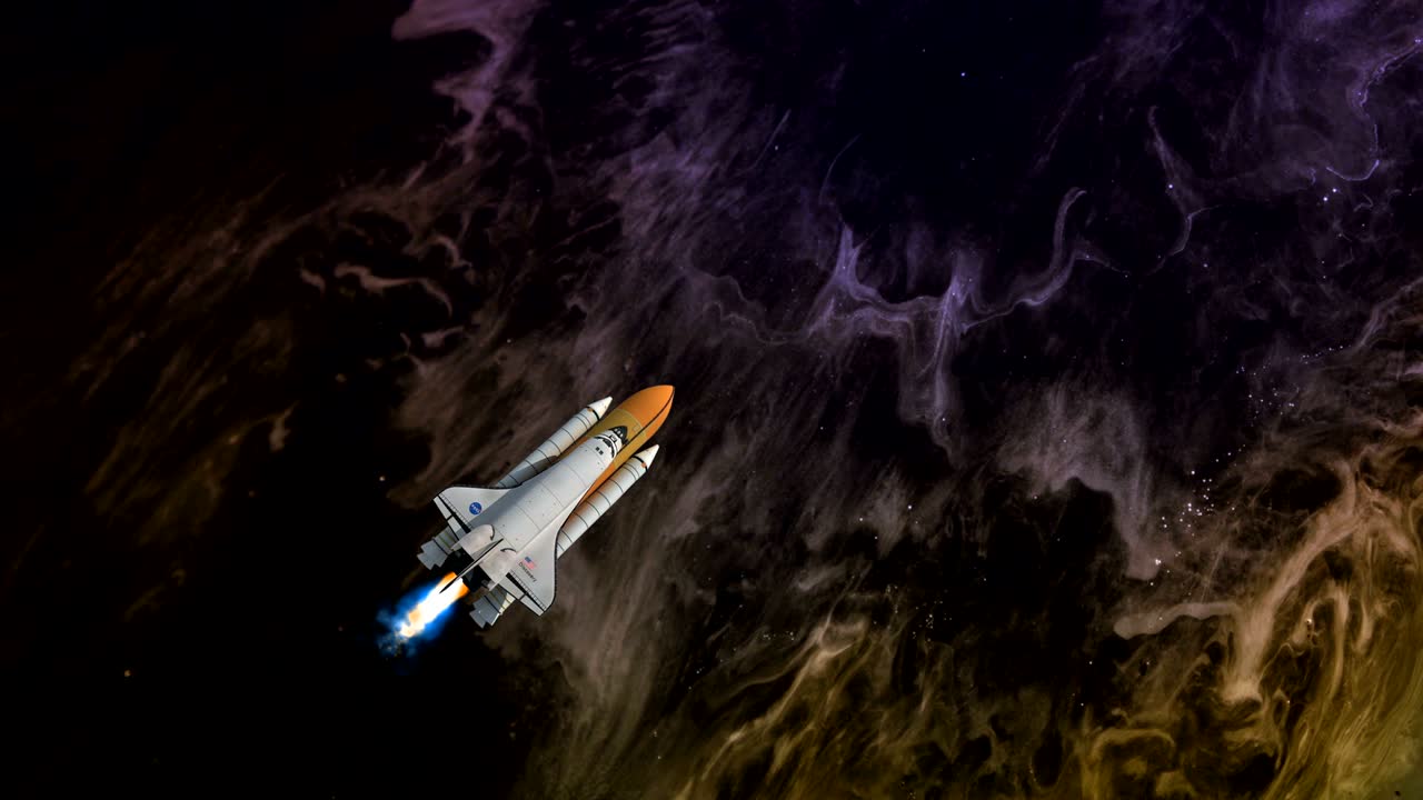 nebulosa y nave espacial