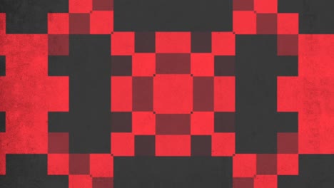 pixelated red and black grid pattern