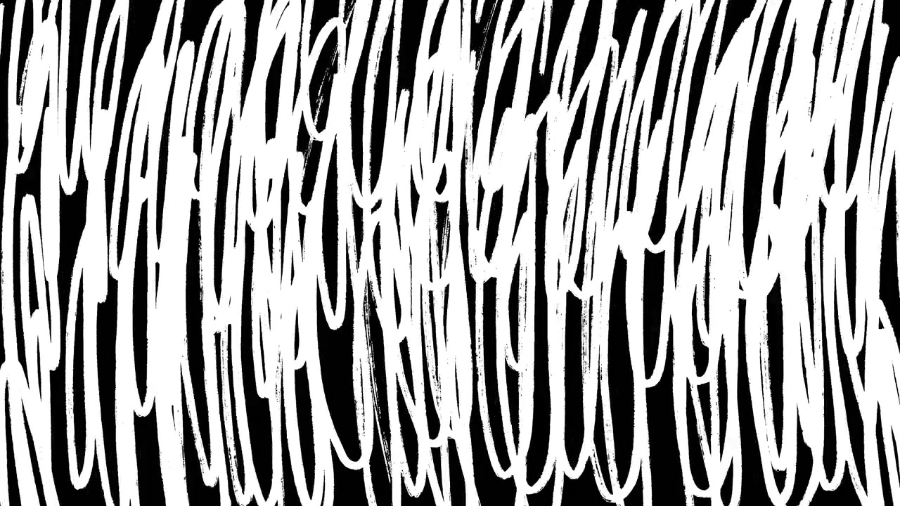 Animated Hand Drawn White Scribble Lines on Black Background