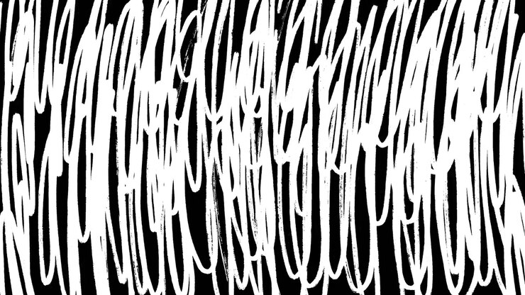 Animated Hand Drawn White Scribble Lines on Black Background