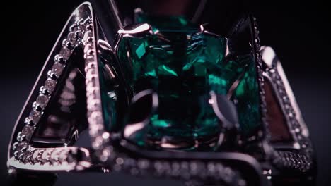 emerald and diamond ring close-up