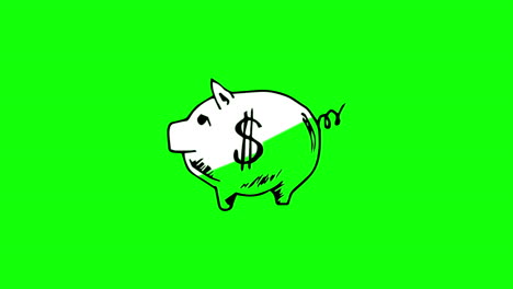 una alcancía blanca con un signo de dólar en ella