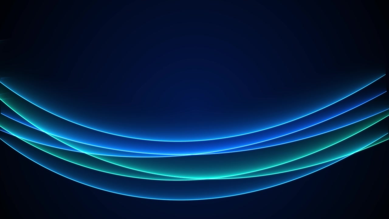 Blue teal abstract wave background with smooth glowing curves dark space and elegant flowing light